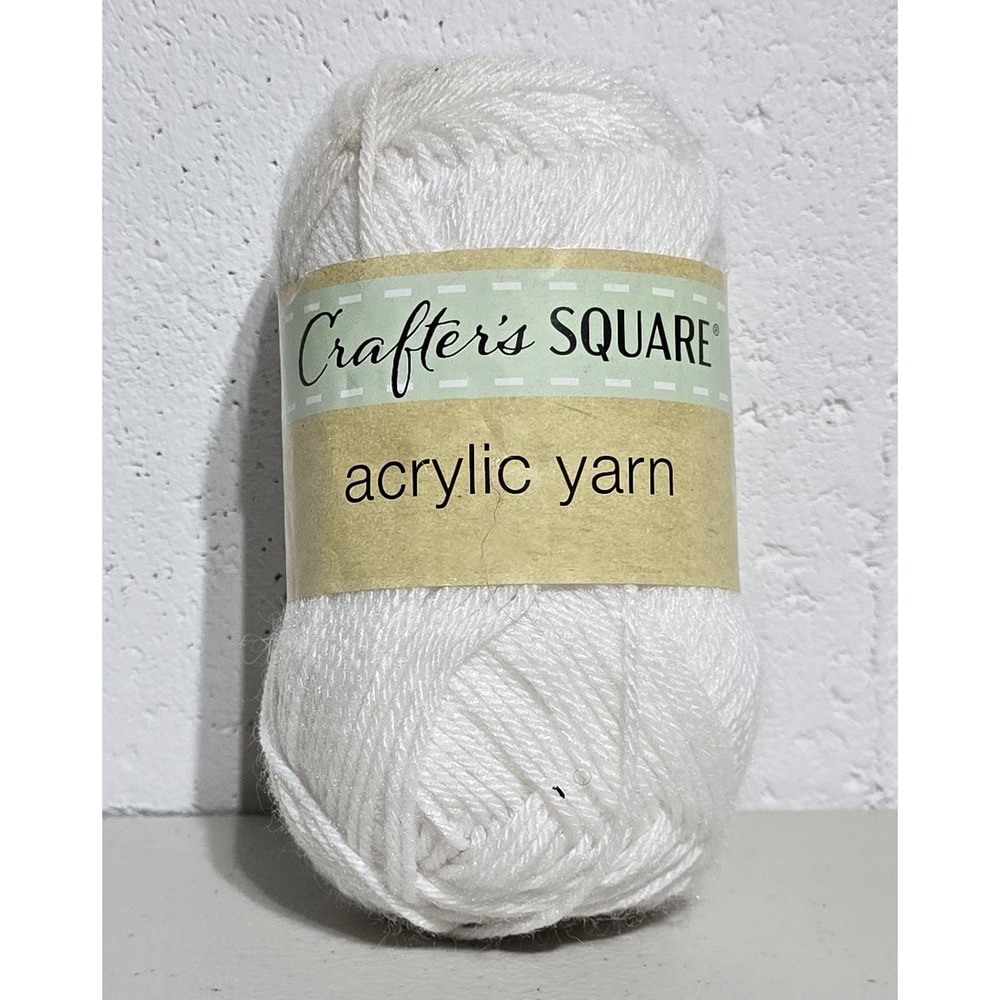 Crafters Square Acrylic‎ Yarn White Color Skein 2.1oz